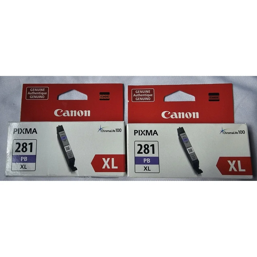 New 2 Boxes Canon Pixma CLI-281 XL PB High Yield Ink Photo Blue 8.3ml
